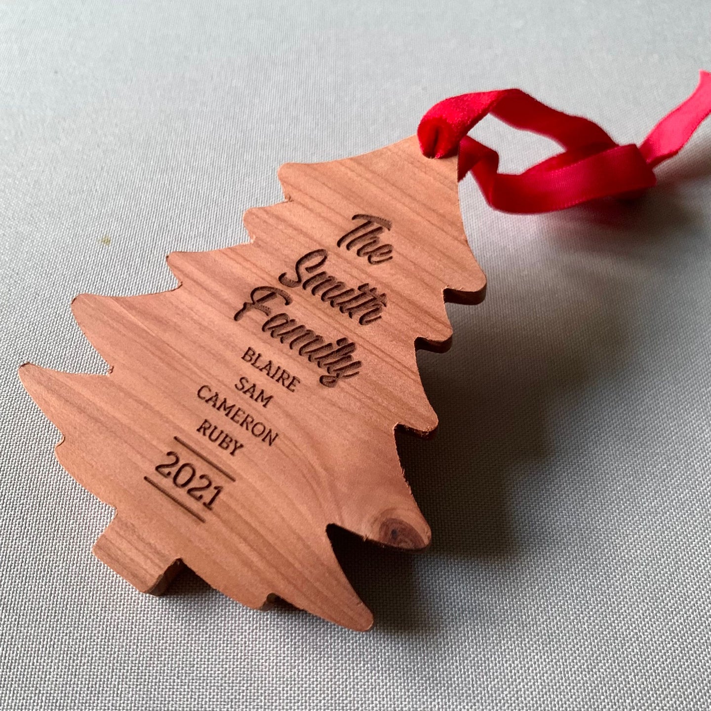 Family Tree Custom Cedar Ornament