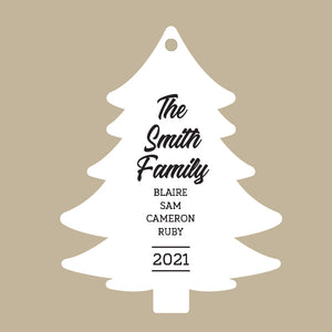 Family Tree Custom Cedar Ornament