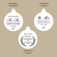 Load image into Gallery viewer, 1st Married Christmas Cedar Ornament
