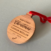 Load image into Gallery viewer, Baby&#39;s 1st Custom Cedar Ornament
